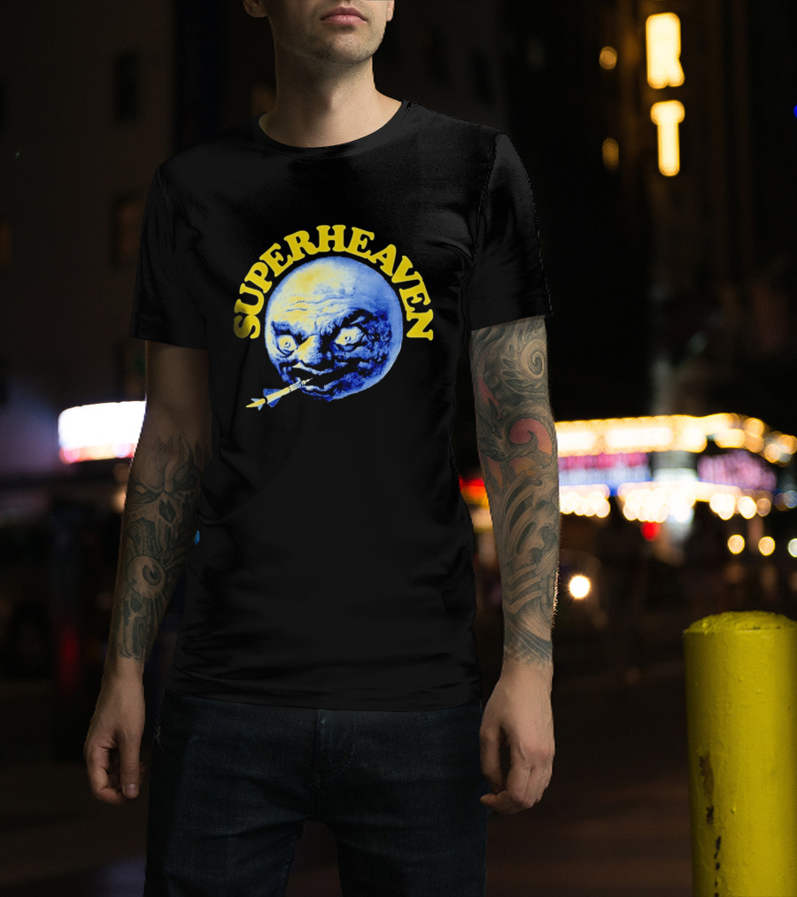 Superheaven Moon Rocket Alternative Rock Moon Face T-Shirt