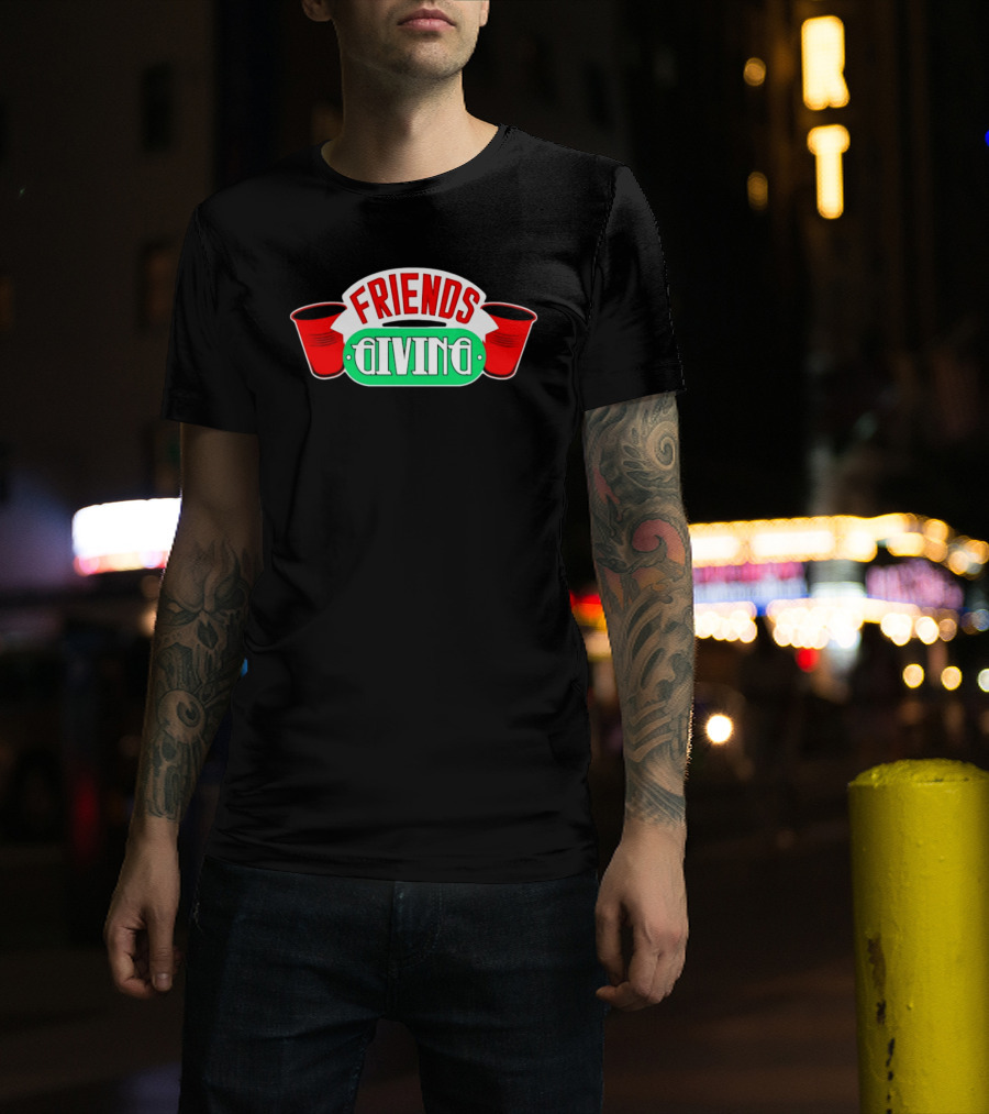 Friends Giving Red Solo Cup Party Thanksgiving Celebration T-Shirt