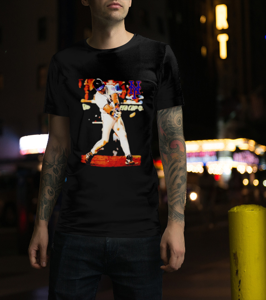 Mike Piazza New York Mets Batting Action MLB Player Swing T-Shirt