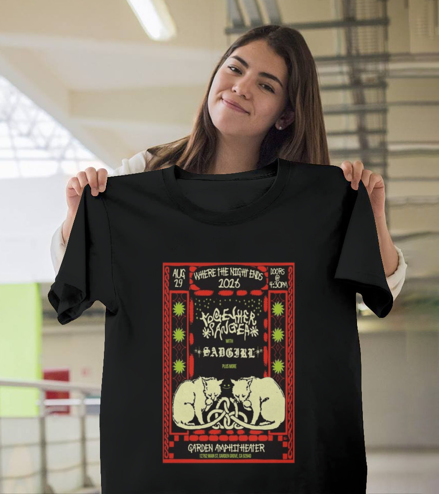 Together Sanguis Garden Amphitheater Concert August 29 2026 Featuring Sadgirl Where The Night Ends T-Shirt
