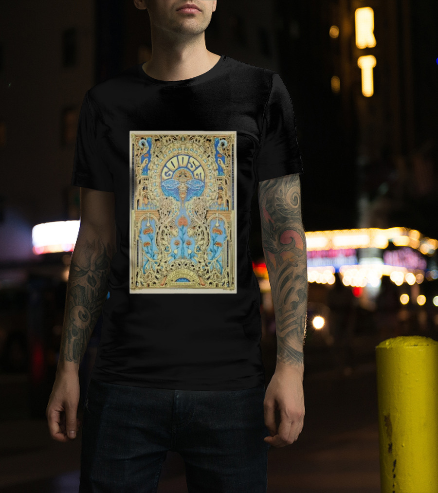 Goose September 27th 2025 PNC Music Pavilion Charlotte NC Tour Art Deco T-Shirt