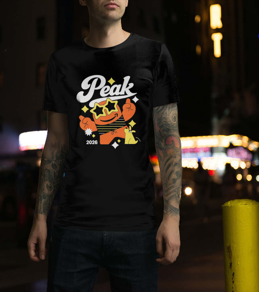 Peak 2026 Star Sunglasses Cartoon T-Shirt