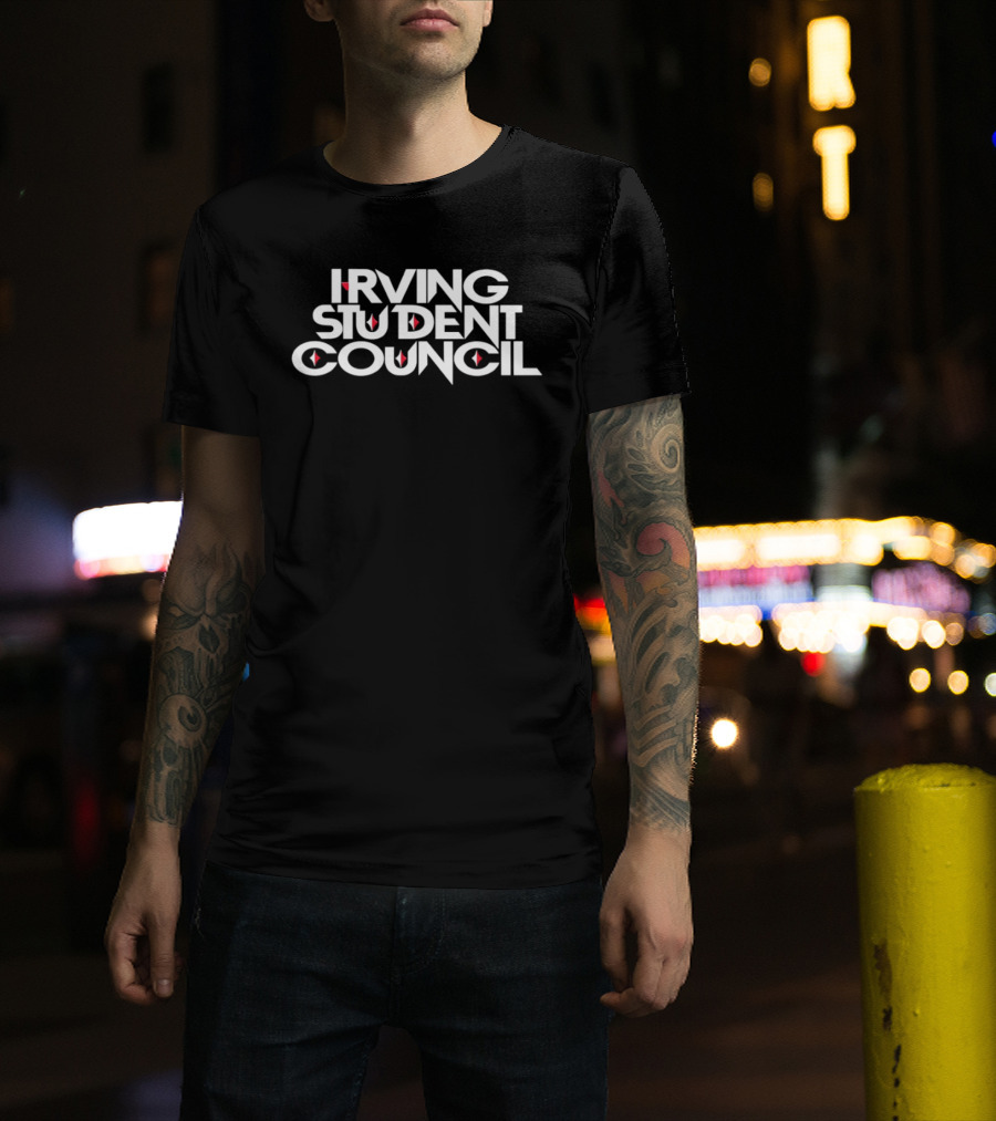 Irving Student Council Text With Red Diamond Accents T-Shirt