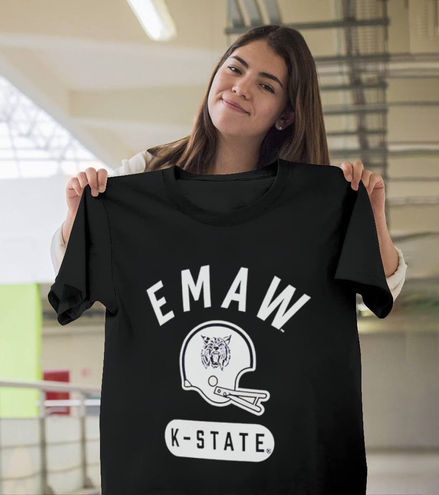 EMAW K State Wildcats Football Helmet Kansas State University T-Shirt