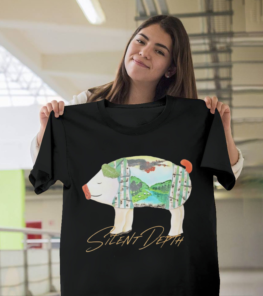 Silent Depth Pig Landscape Nature T-Shirt