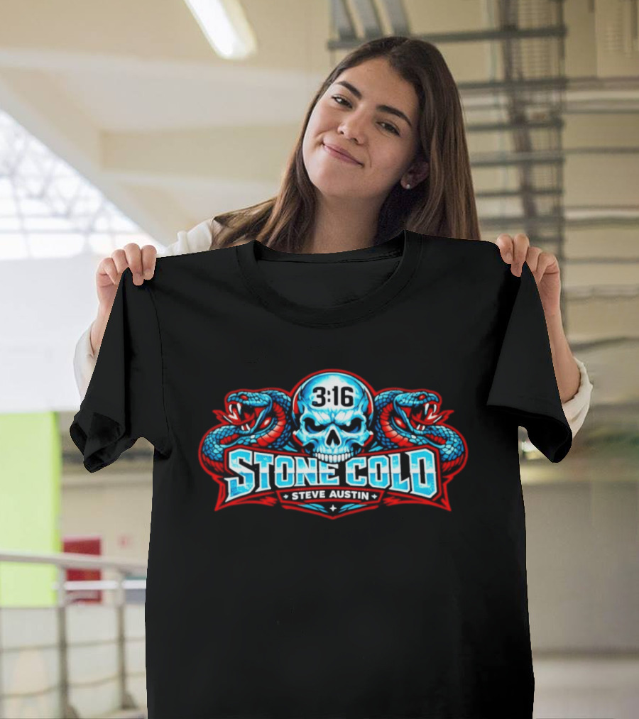 Stone Cold Steve Austin 3 16 Skull With Snakes T-Shirt