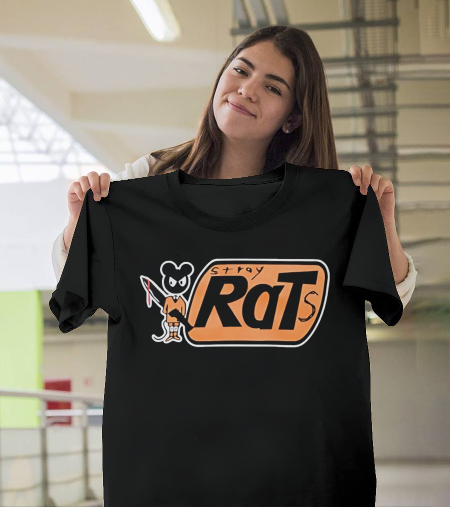 Stray Rats Bold Lettering With Cartoon T-Shirt