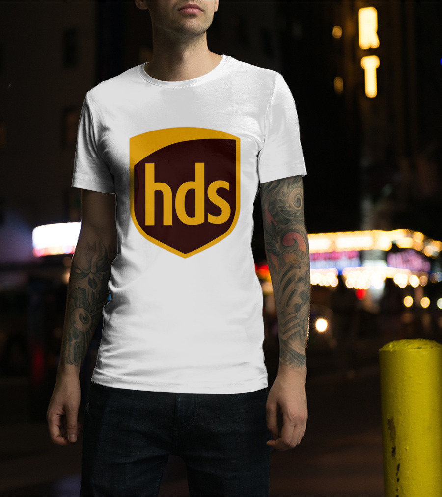 HDS Shield Emblem Brown And Yellow Branding T-Shirt