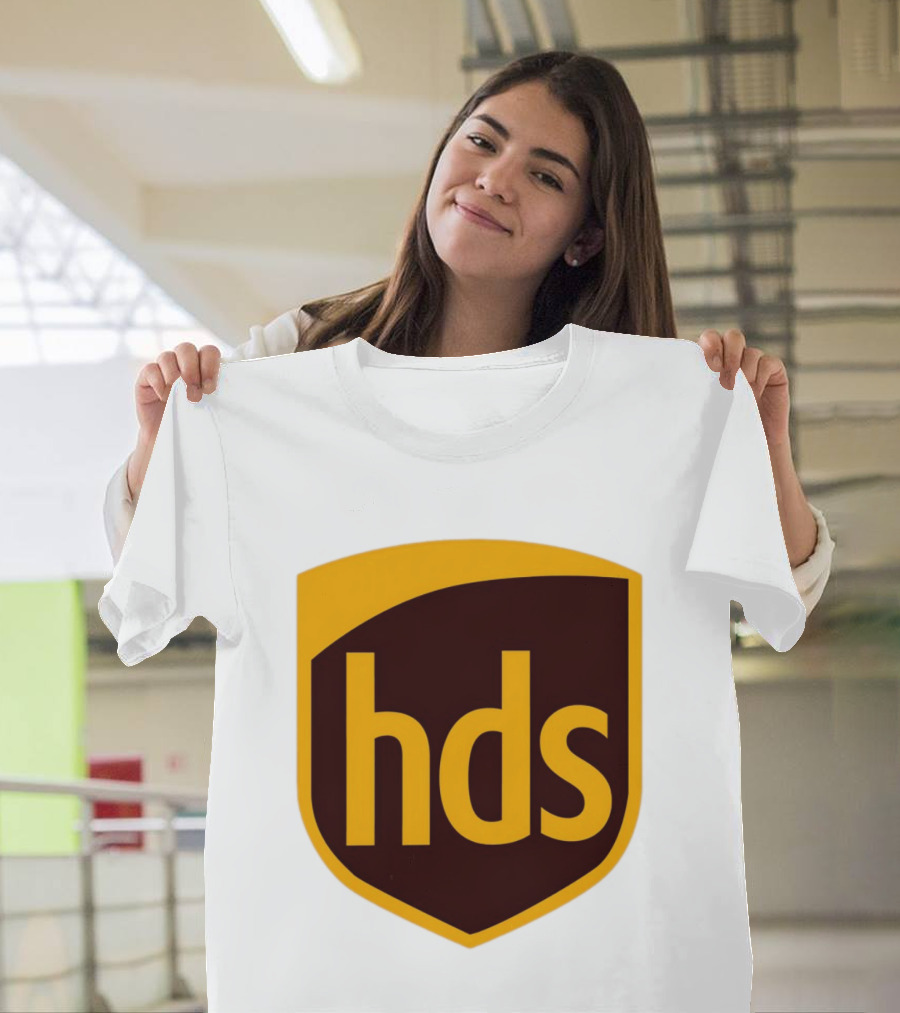 HDS Shield Emblem Brown And Yellow Branding T-Shirt
