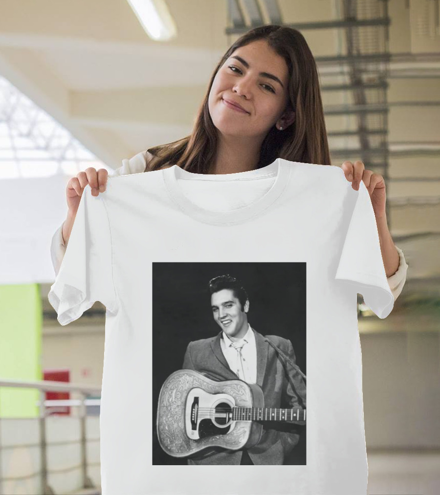Elvis Presley Rock And Roll Iconic 1956 Style With Guitar T-Shirt