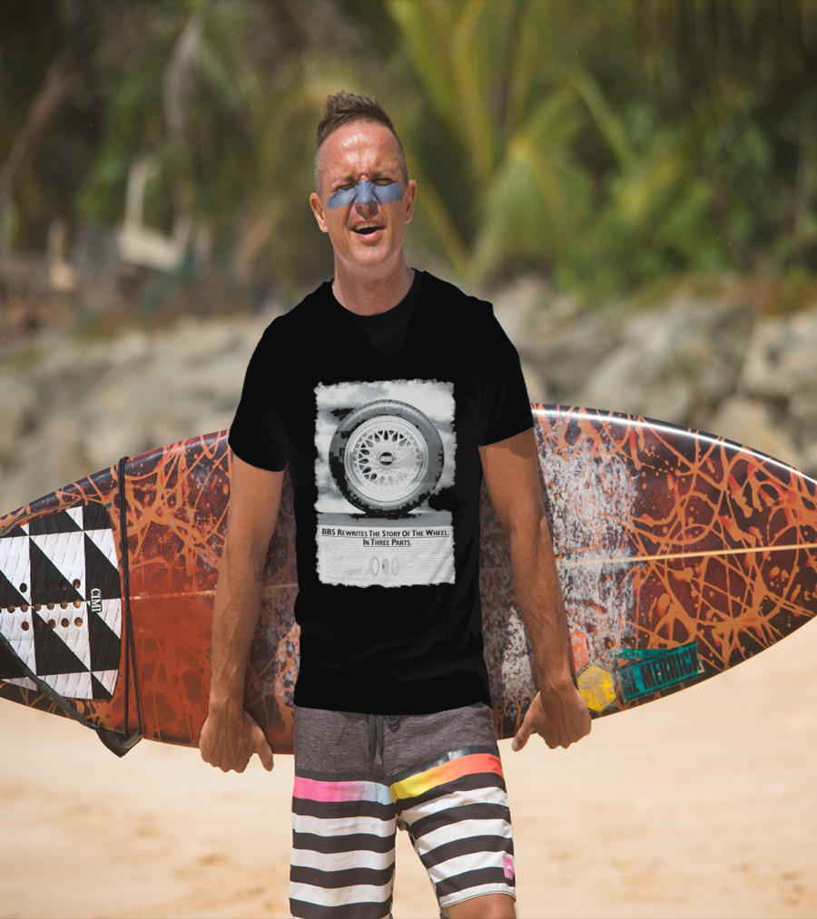 BBS Rewrites The Story Of The Wheel BBS Wheel Image In Three Parts T-Shirt