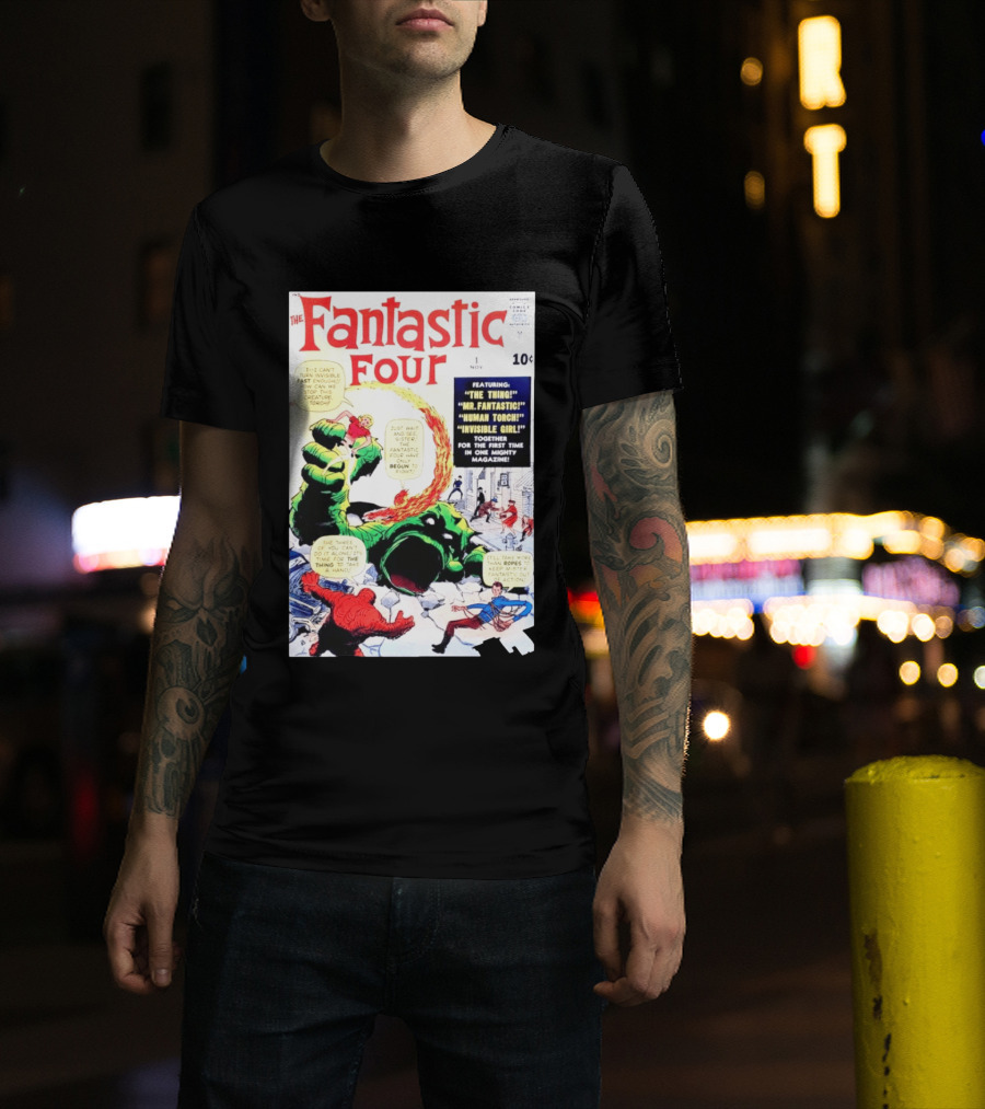Fantastic Four #1 Nov 1961 Marvel Comics The Thing Mr. Fantastic Human Torch Invisible Girl Classic Cover T-Shirt