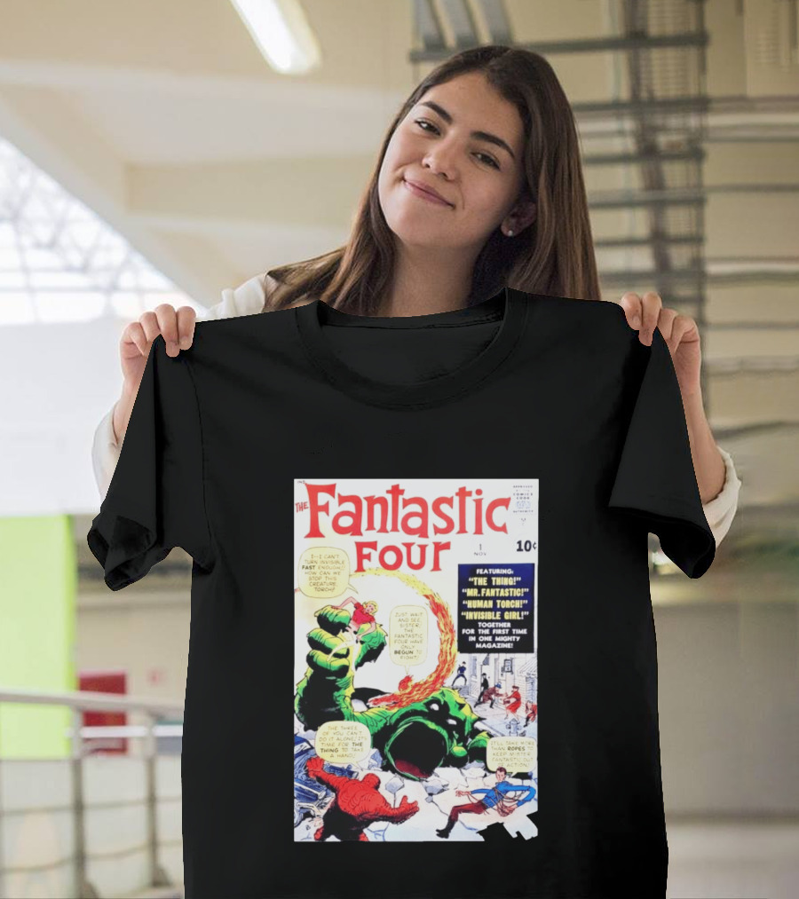 Fantastic Four #1 Nov 1961 Marvel Comics The Thing Mr. Fantastic Human Torch Invisible Girl Classic Cover T-Shirt