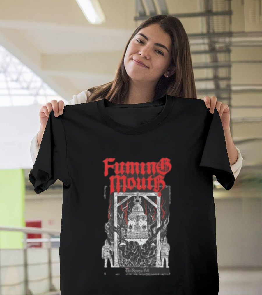 Fuming Mouth Grave Stench Bell Gothic T-Shirt