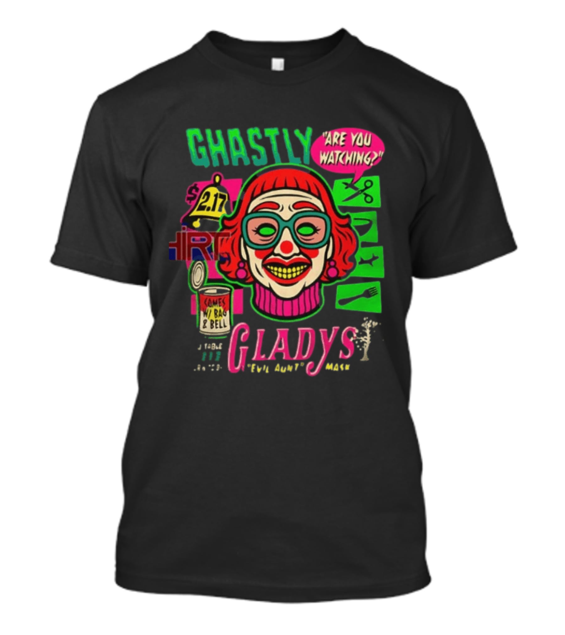 Ghastly Gladys Are You Ing Retro Clown Vintage Pop T-Shirt