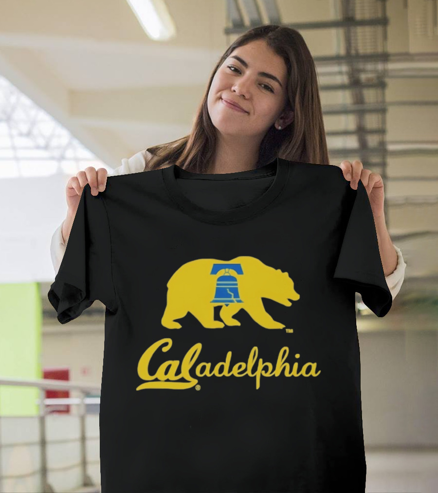 Caladelphia California Bear With Liberty Bell T-Shirt