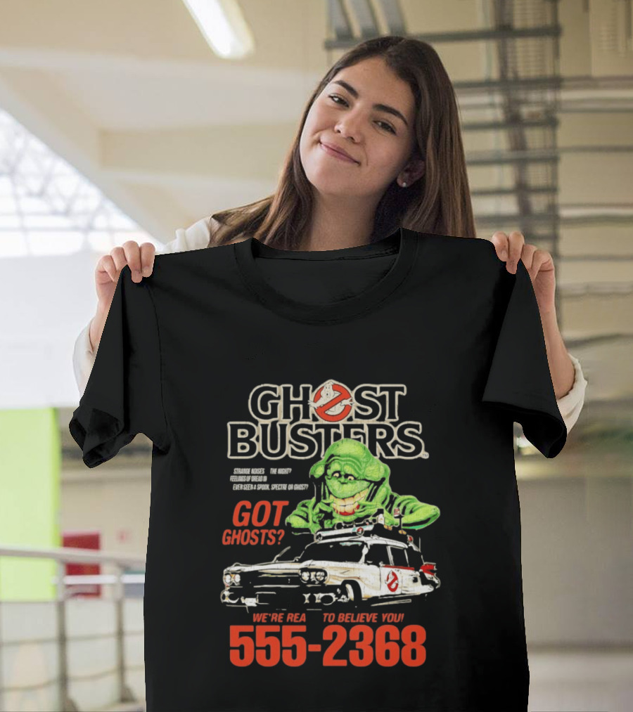 Ghostbusters Got Ghosts Ecto 1 Slimer We're Ready To Believe You 555 2368 T-Shirt