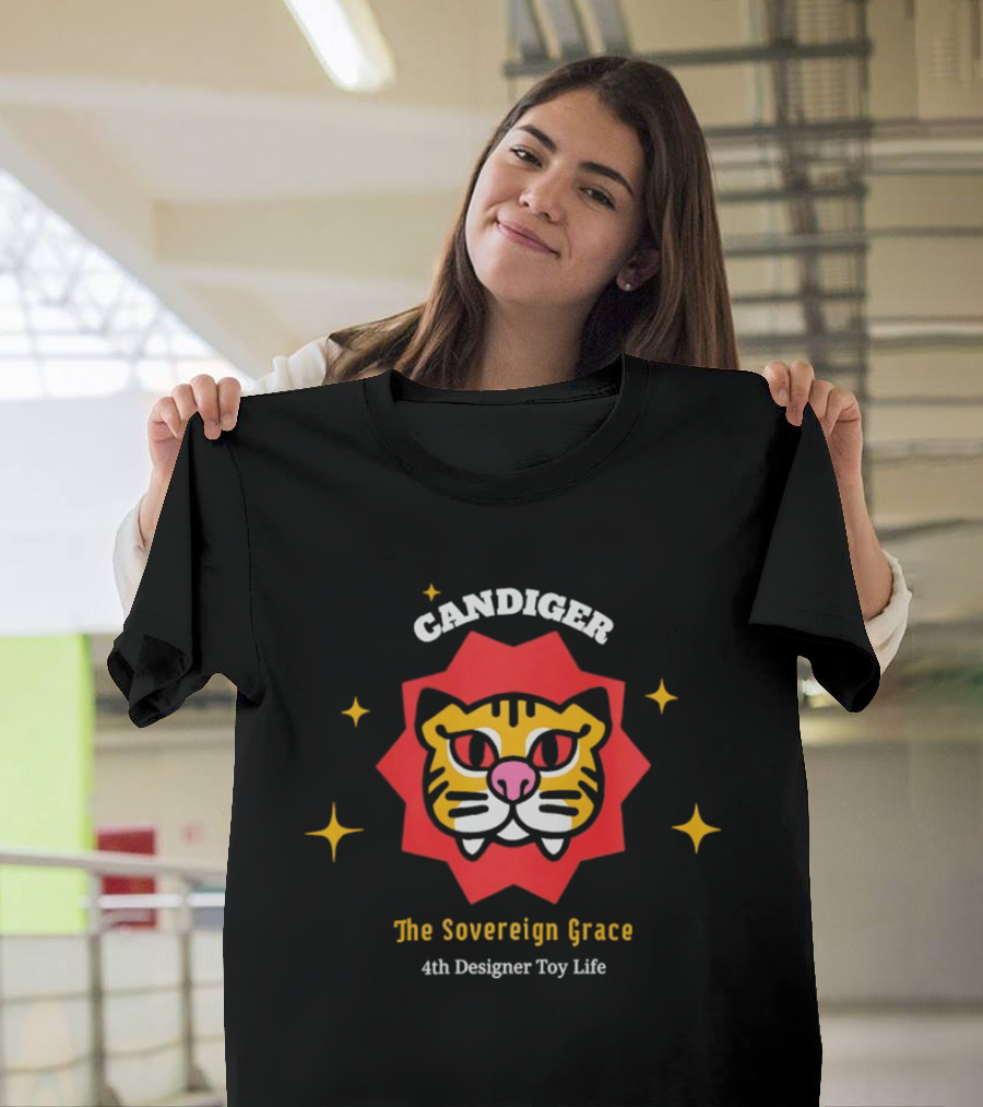 Candiger Sovereign Grace 4th Designer Toy Life Tiger Face T-Shirt