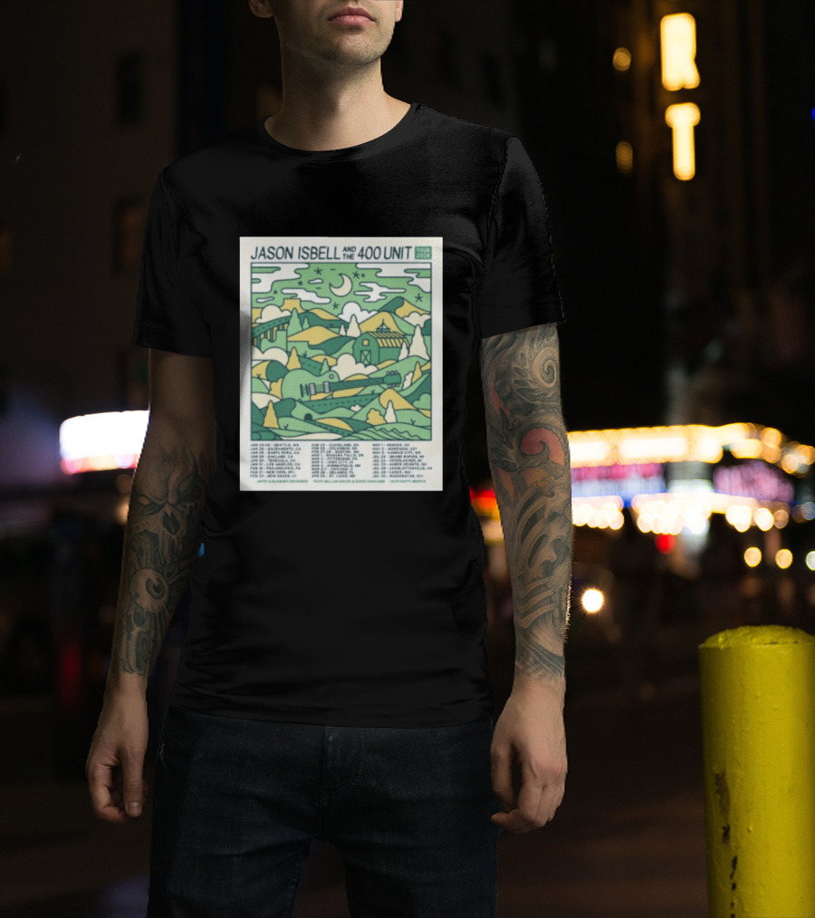 Jason Isbell And The 400 Unit Tour 2026 January 23 24 Seattle Wa Jan 26 Sacramento Ca Nostalgic 2026 Countryside Landscape T-Shirt