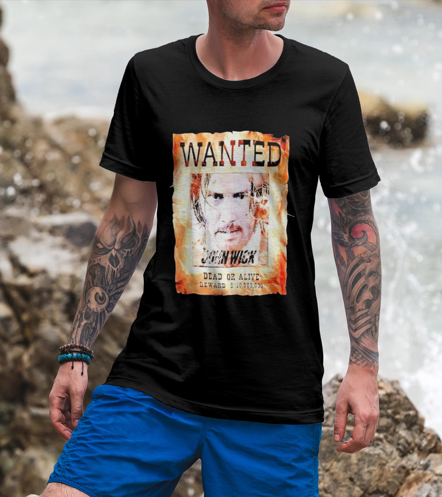 Wanted John Wick Dead Or Alive Reward 10 Million Dollars T-Shirt