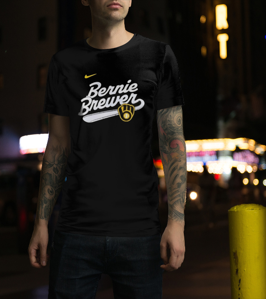 Bernie Brewer Milwaukee Brewers Iconic Bat And Ball Nike T-Shirt