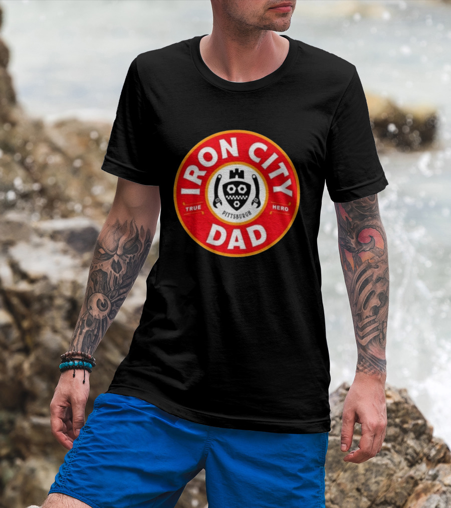 Iron City Dad Pittsburgh True Hero Circle T-Shirt