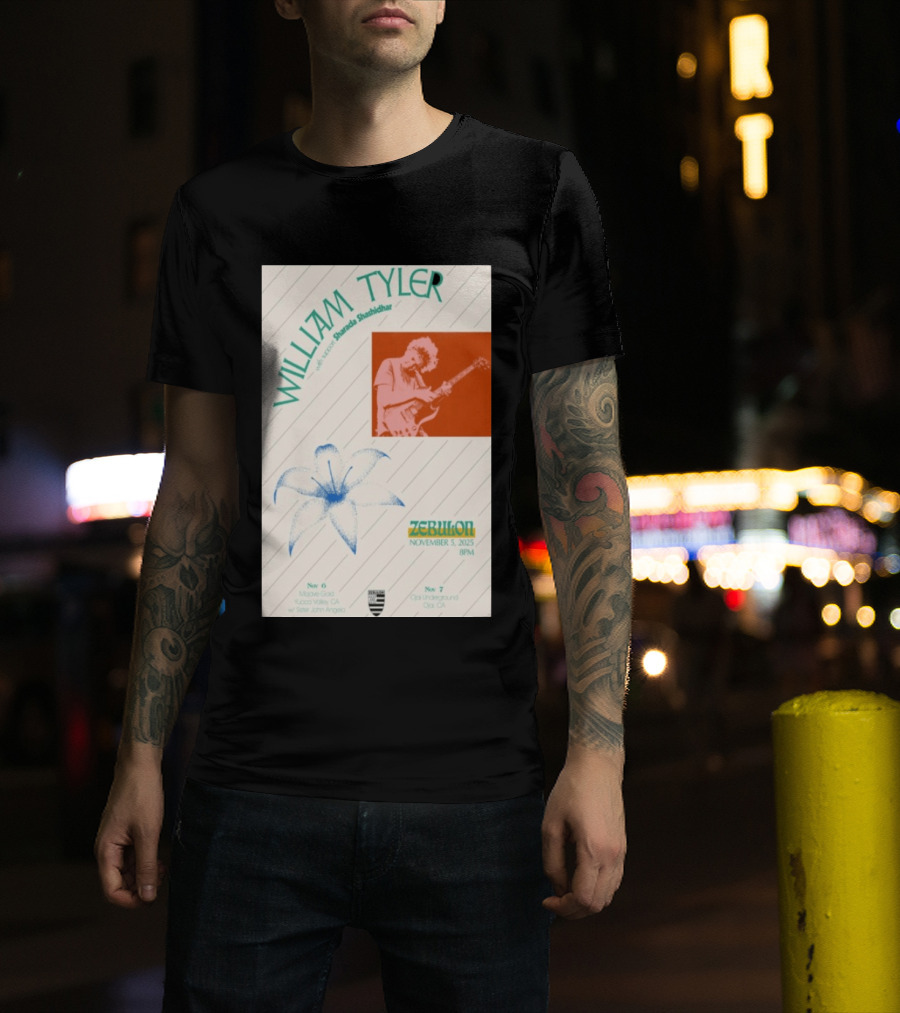 William Tyler Shazhad Shashidhar Zebulon California Concert November 5 6 7 2025 Mohave Gold Ojai Underground T-Shirt