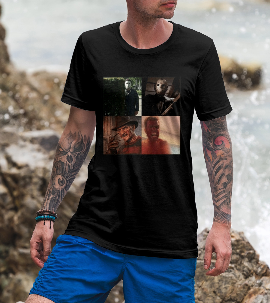 Perez Hilton Icons Horror Movie Legends Freddy Jason Michael Myers T-Shirt