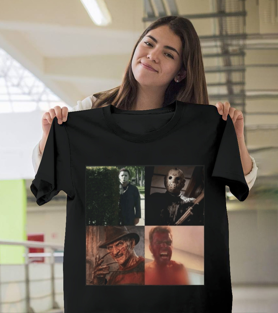 Perez Hilton Icons Horror Movie Legends Freddy Jason Michael Myers T-Shirt