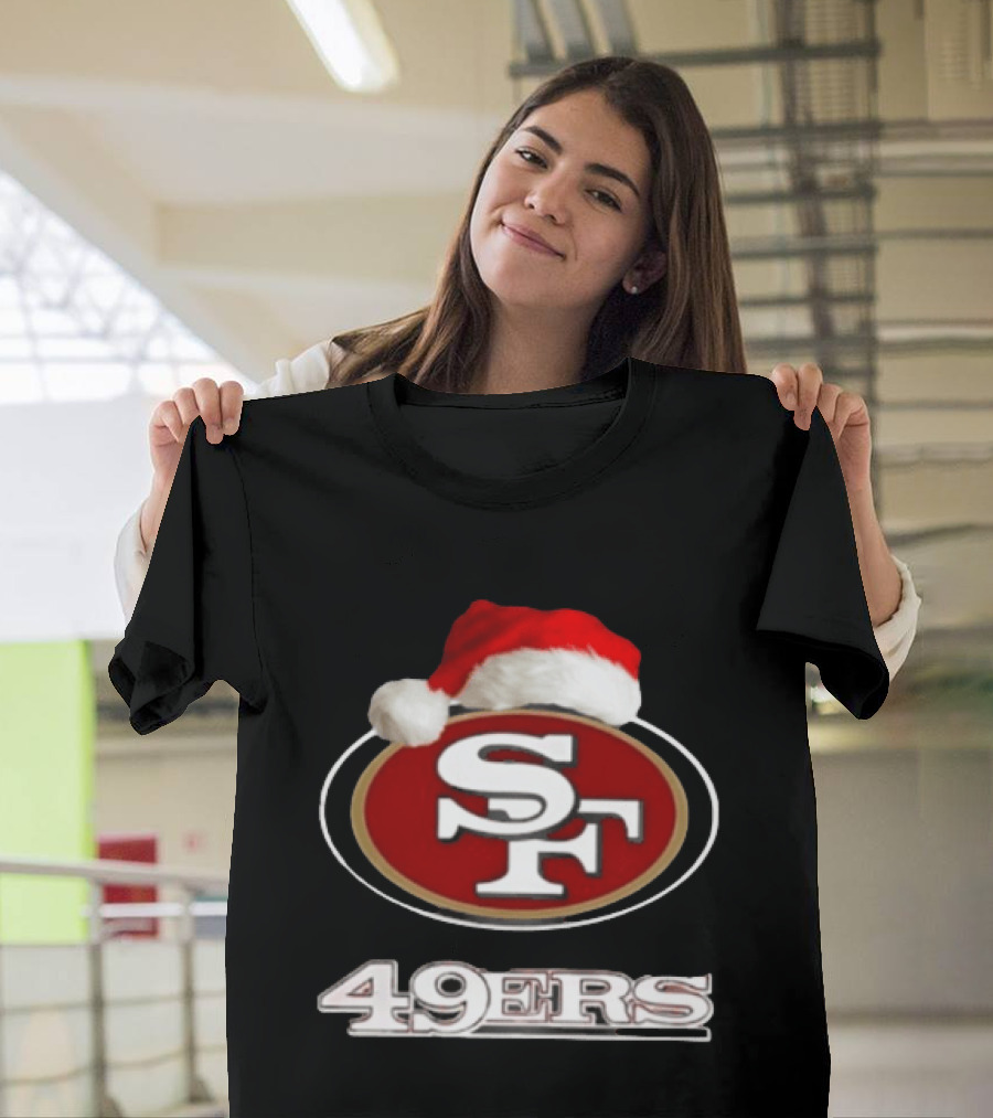 San Francisco 49ers 2025 Santa Hat Christmas Football 49ers T-Shirt