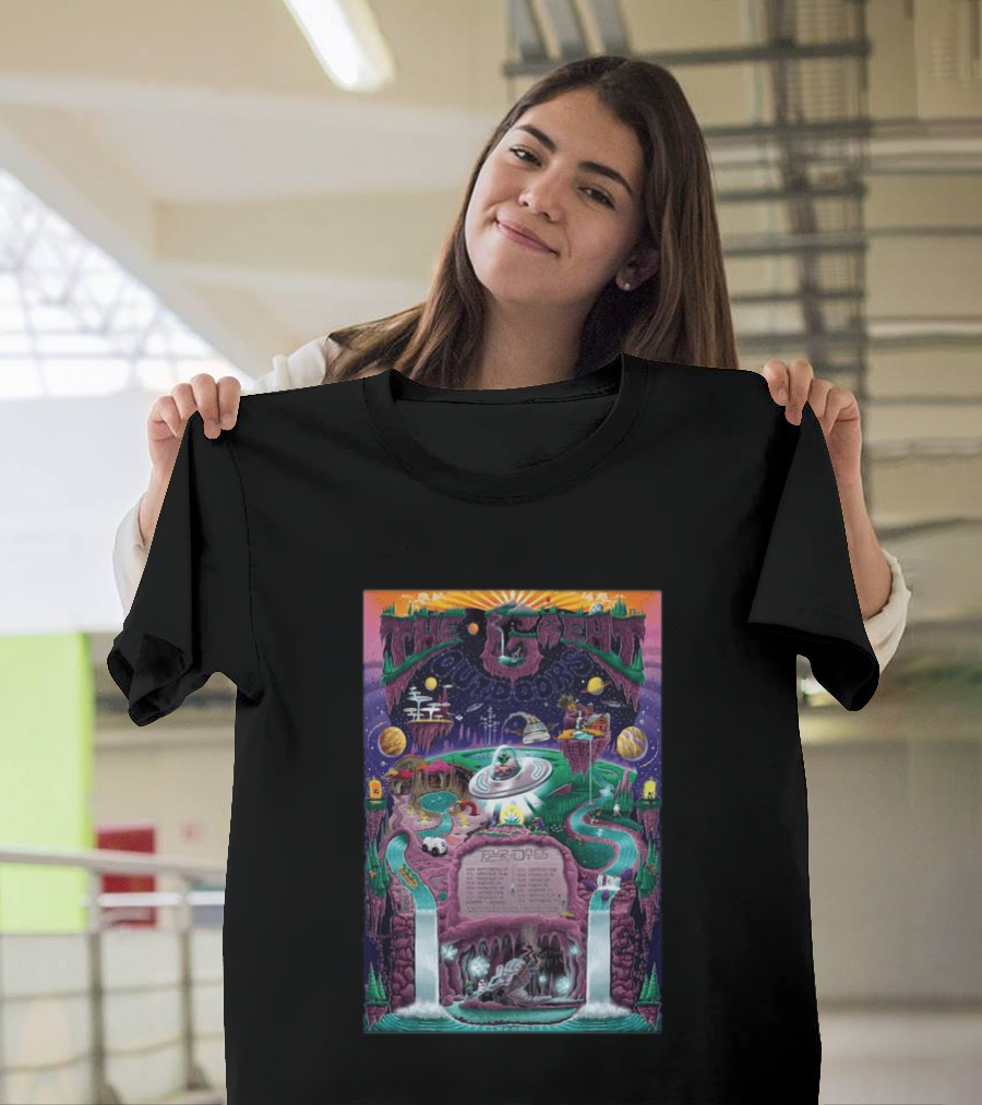 The Great Outdoors Fall Tour 2026 Cosmic Adventure Spaceships Waterfalls Planets T-Shirt