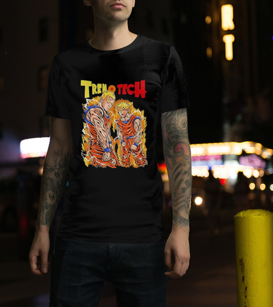 Tren Tech Dragon Ball Z Super Saiyan Goku Transformation Energy Burst T-Shirt