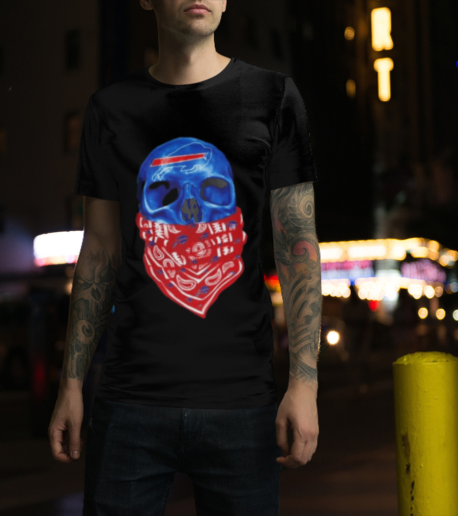 Outlaw Skull Gang Buffalo Bills Bandana Face Covering Trend T-Shirt