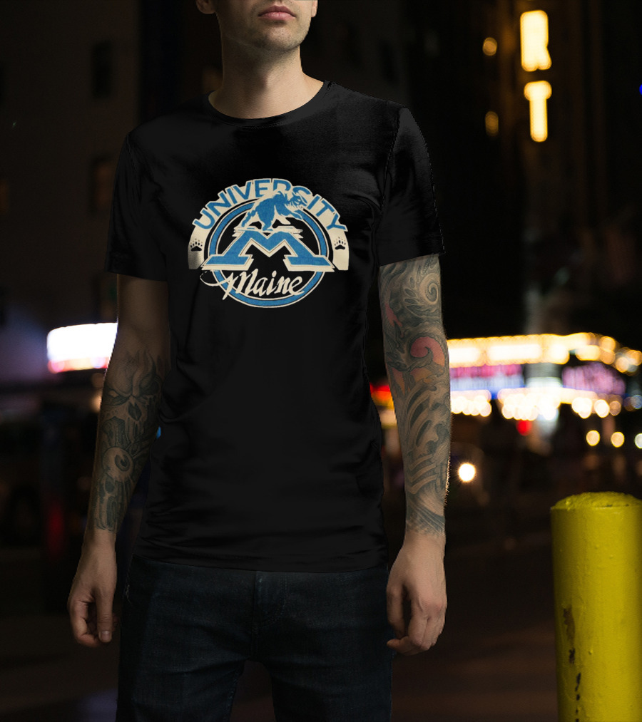 University Of Maine Bear Mascot Circular T-Shirt