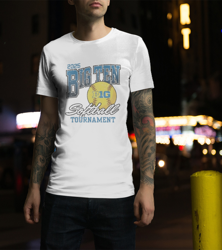 2025 Big Ten Softball Tournament B1G Yellow Softball T-Shirt