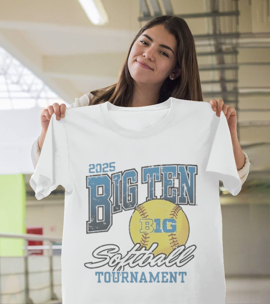2025 Big Ten Softball Tournament B1G Yellow Softball T-Shirt