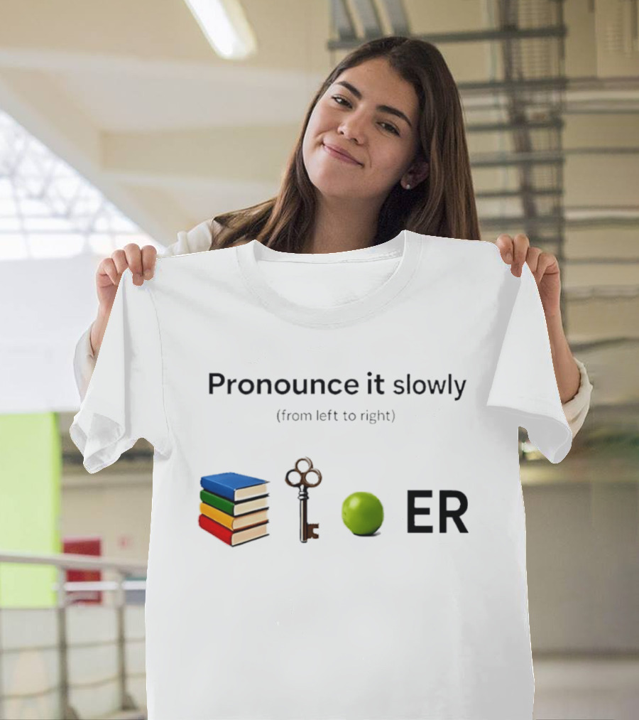 Pronounce It Slowly Books Key Lime ER Puzzle T-Shirt