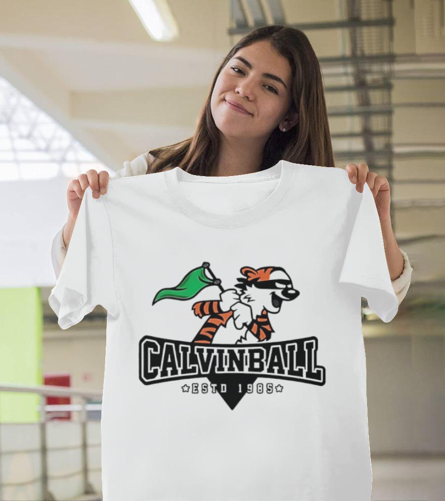 Calvinball Estd 1985 Cartoon Character Playing Sports With Green Flag T-Shirt