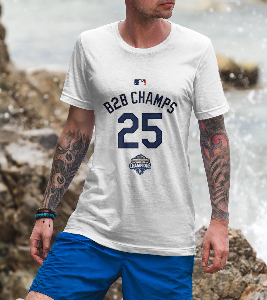 Los Angeles Dodgers B2B Champions 25 Baseball Pride T-Shirt