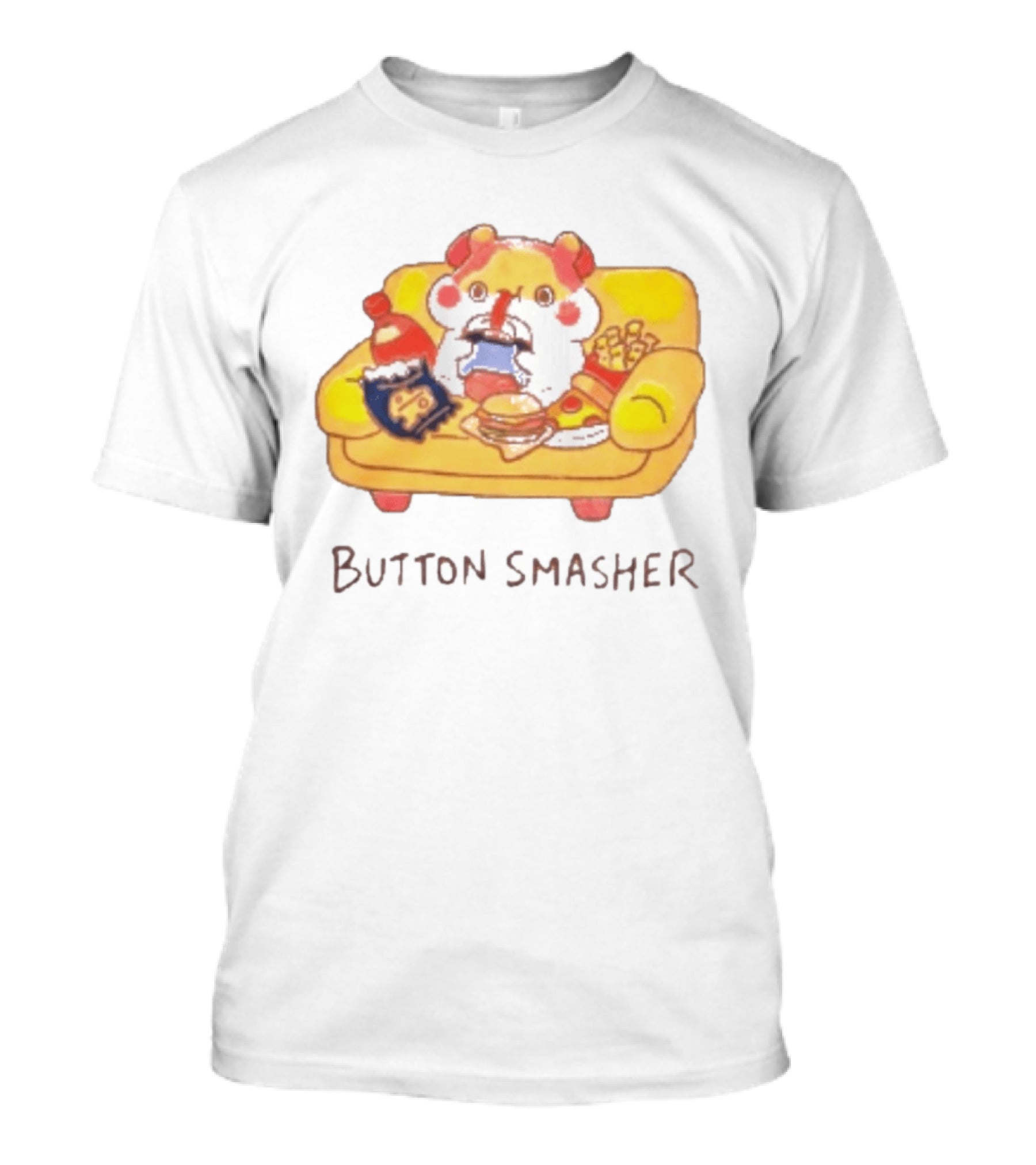 Classic Muffin Corner Muffinmaru Button Smasher Couch Potato Gamer Snack Time T-Shirt
