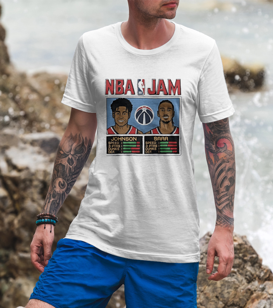 NBA Jam Wizards Johnson Alex Sarr Players Speed Points Dunks Defense T-Shirt