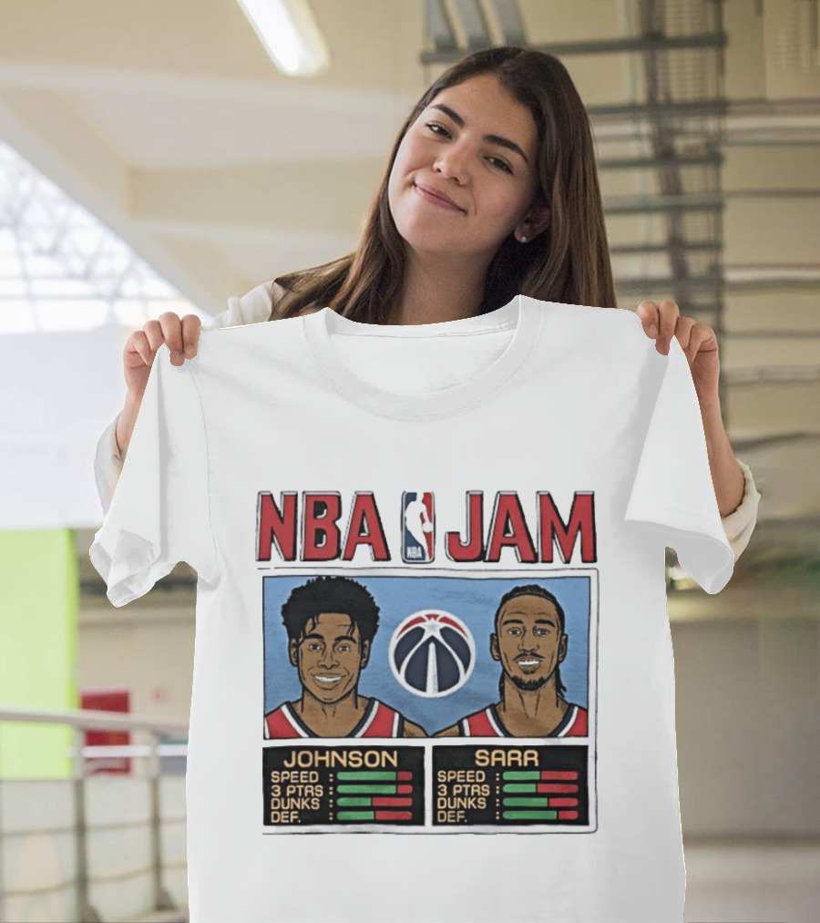NBA Jam Wizards Johnson Alex Sarr Players Speed Points Dunks Defense T-Shirt