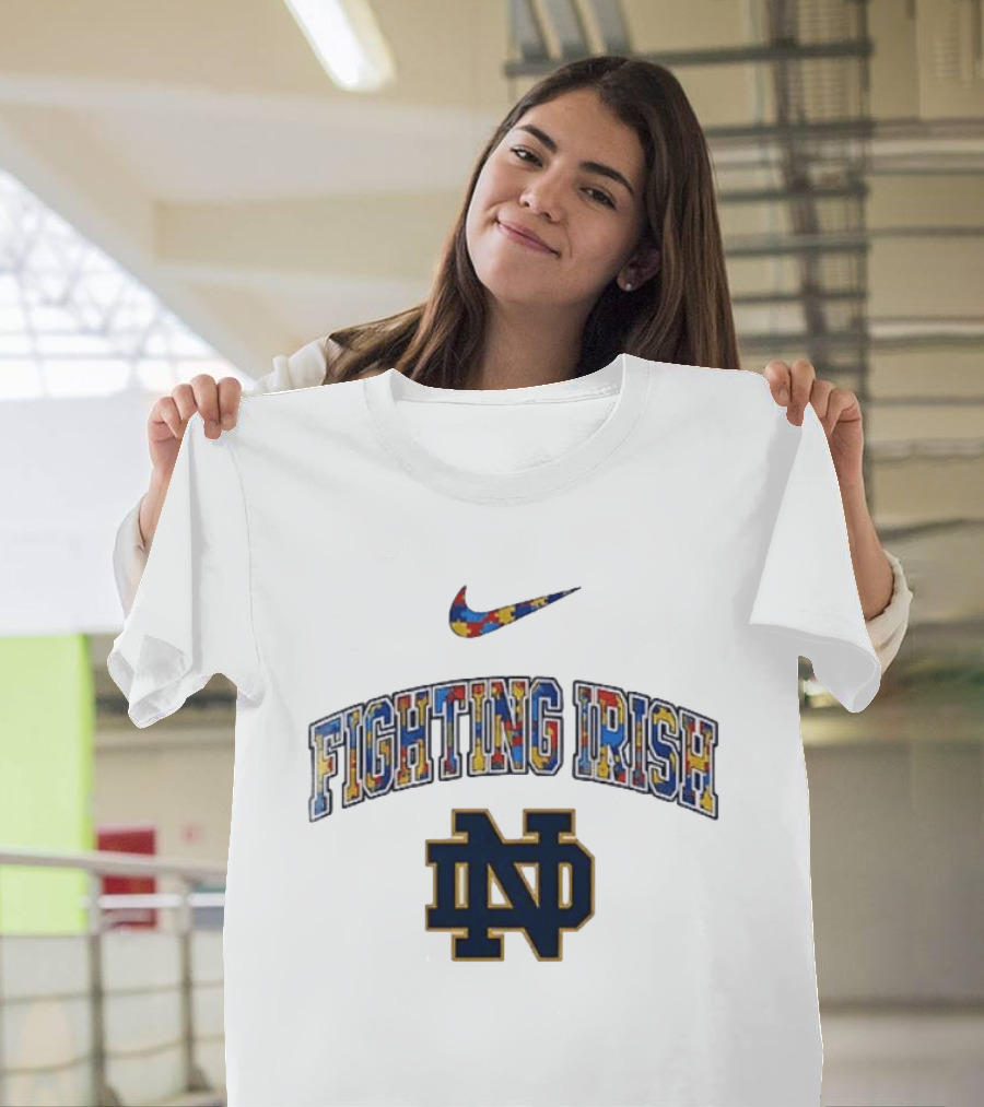Notre Dame Fighting Irish Nike Autism Awareness Puzzle T-Shirt
