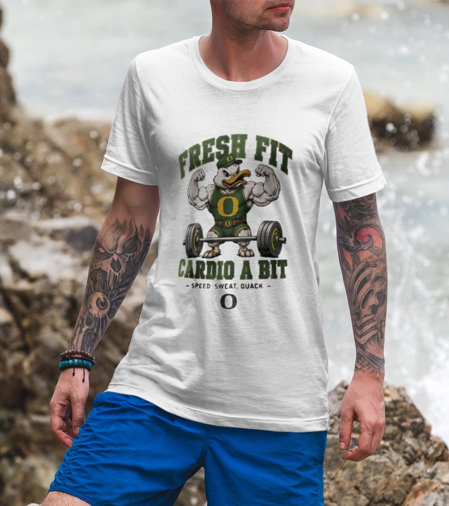 Oregon Ducks Fresh Fit Muscle Mascot Cardio Speed Sweat Quack T-Shirt