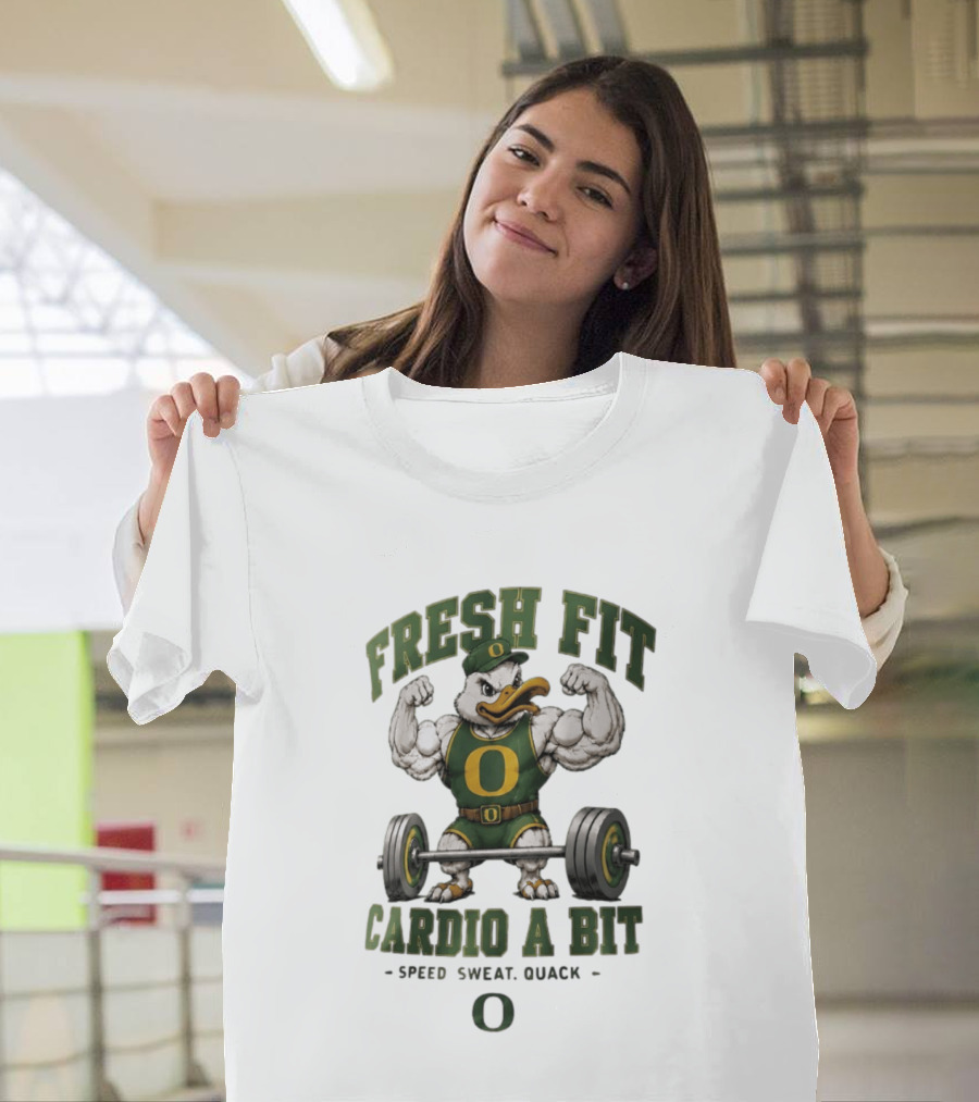 Oregon Ducks Fresh Fit Muscle Mascot Cardio Speed Sweat Quack T-Shirt