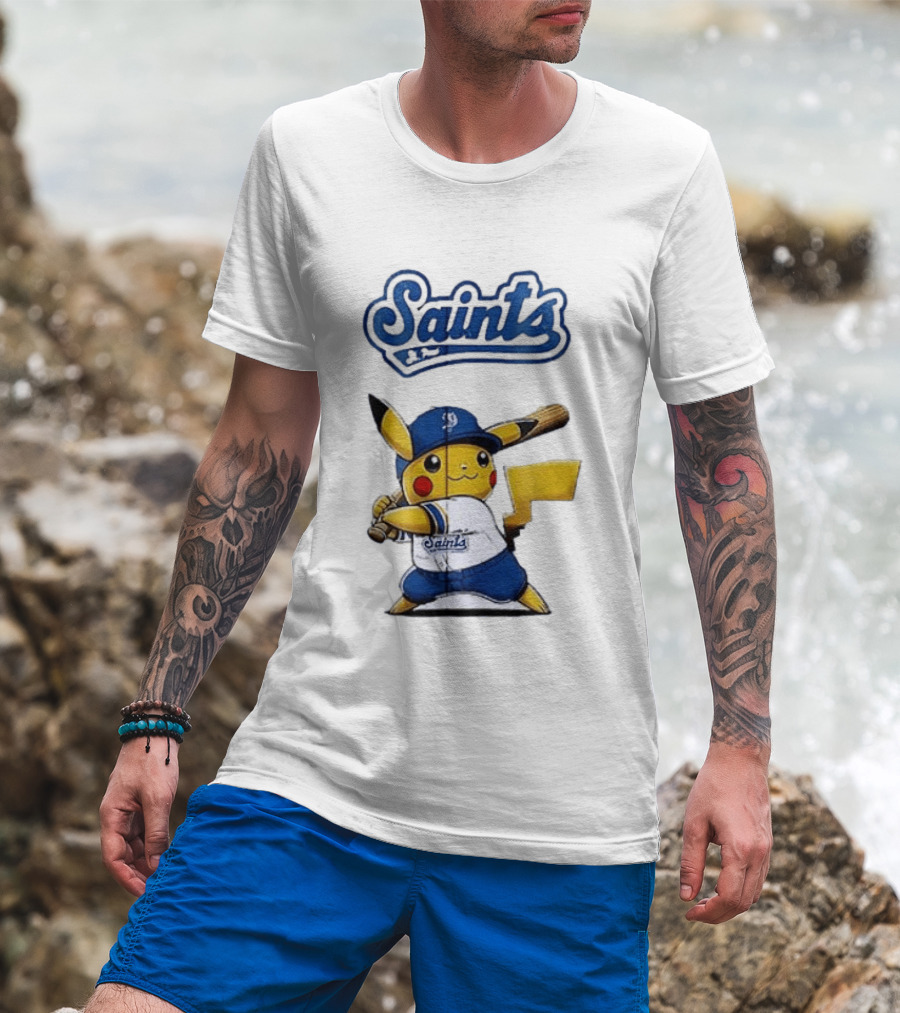 St Paul Saints Pikachu Baseball Collaboration T-Shirt