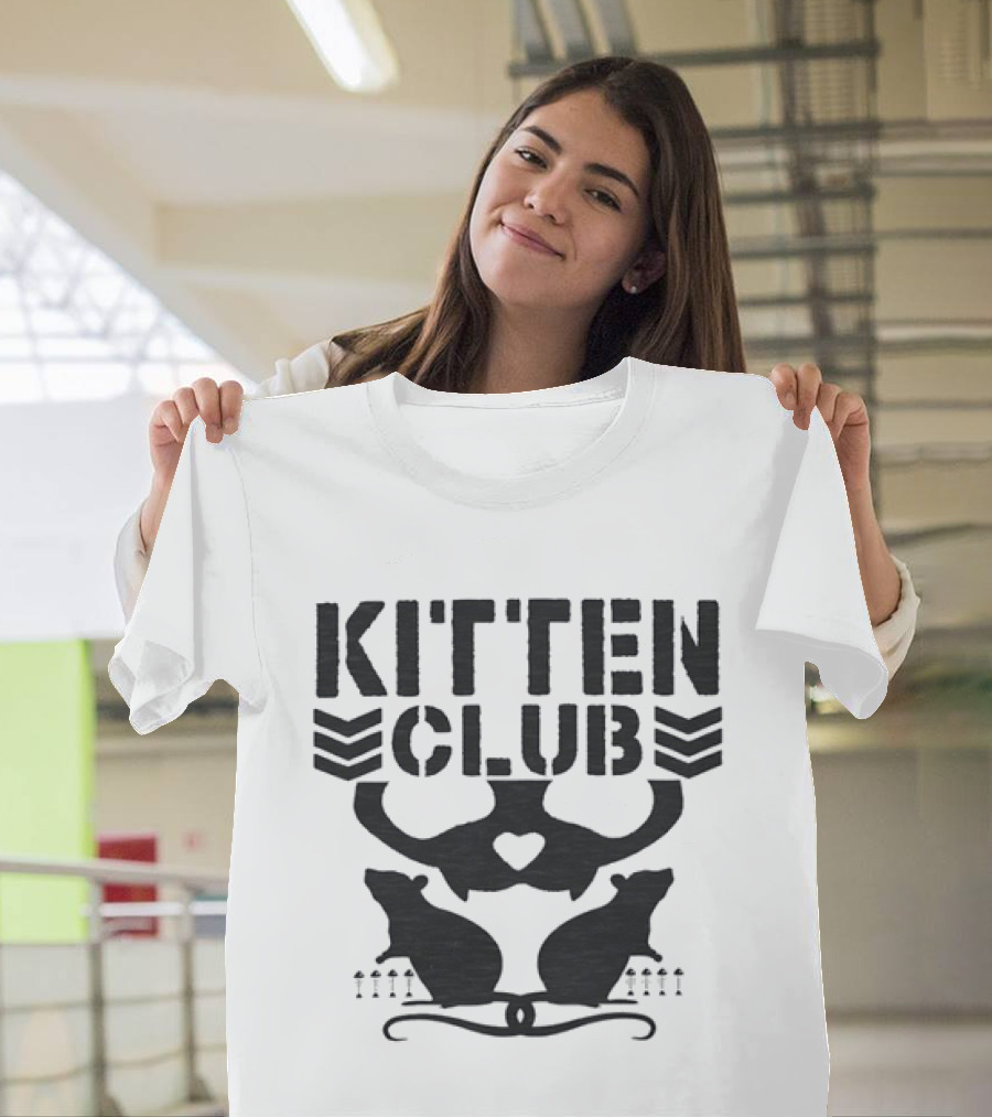 Kitten Club Distressed Pet Lover Cats With Heart T-Shirt