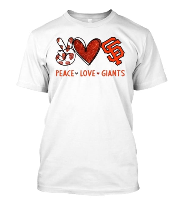 Peace Love Giants San Francisco Baseball Team T-Shirt