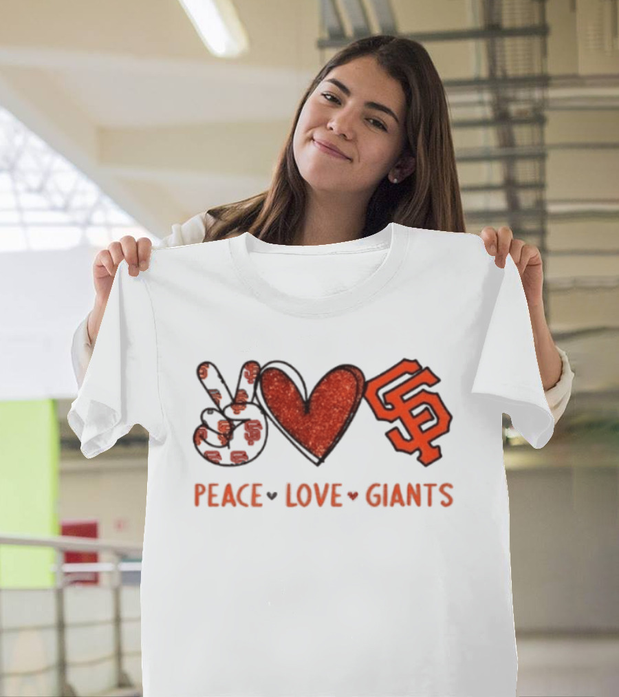 Peace Love Giants San Francisco Baseball Team T-Shirt