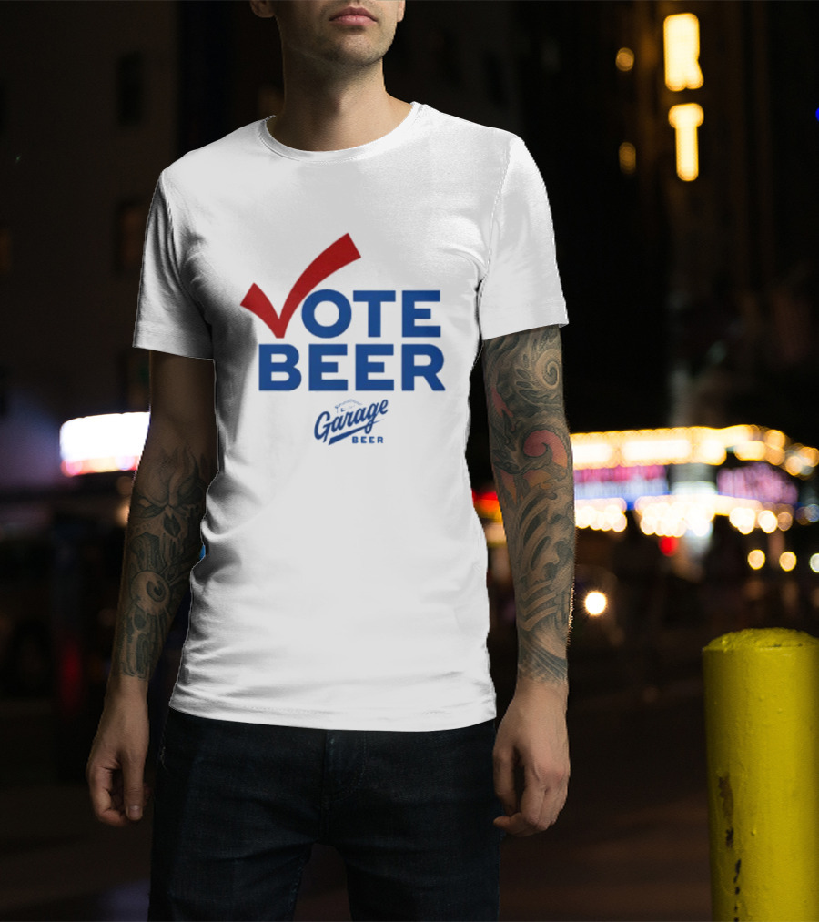 Vote Beer Garage Beer 2025 Checkmark Original T-Shirt